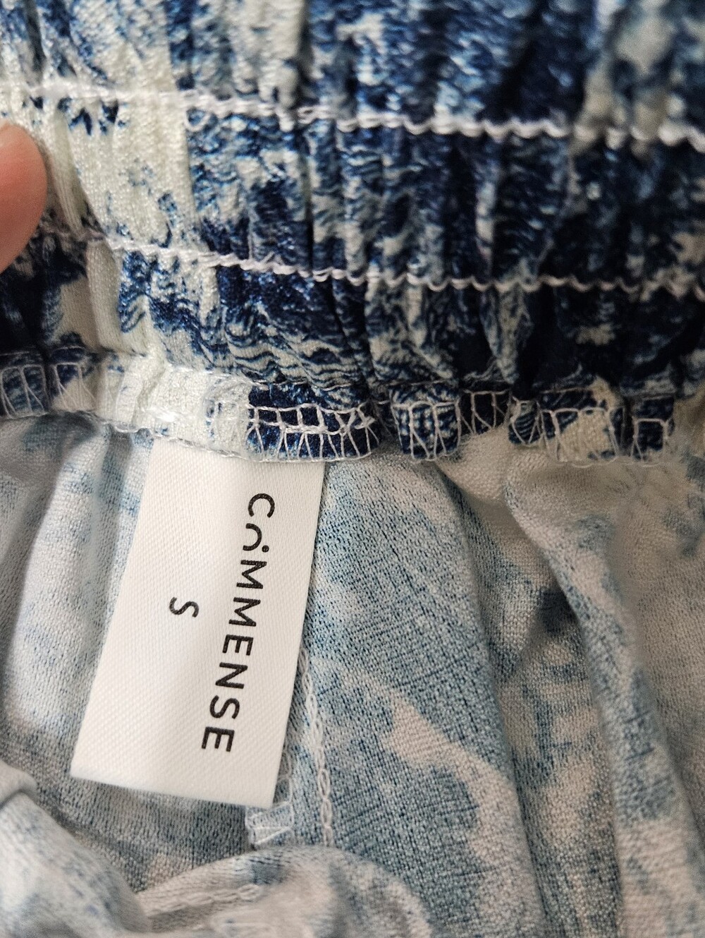 NWOT Commense Toile Print Tie Waist Casual Mini Shorts. High Rise. Blue White. S - Picture 4 of 9